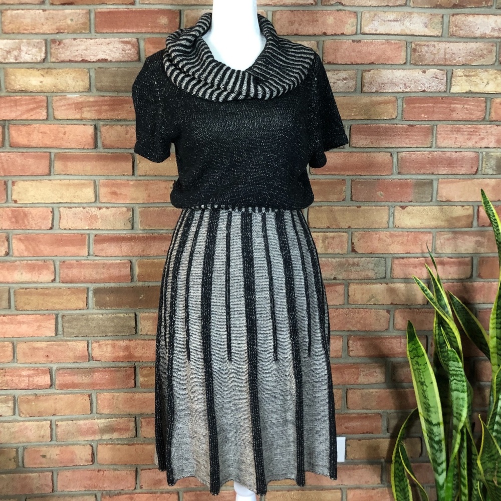 Alfani Petite Cowl Neck Short Sleeve Sweater Dress